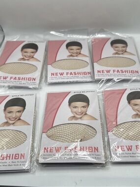 New Fashion Beige Hair Net Pack - 6pcs